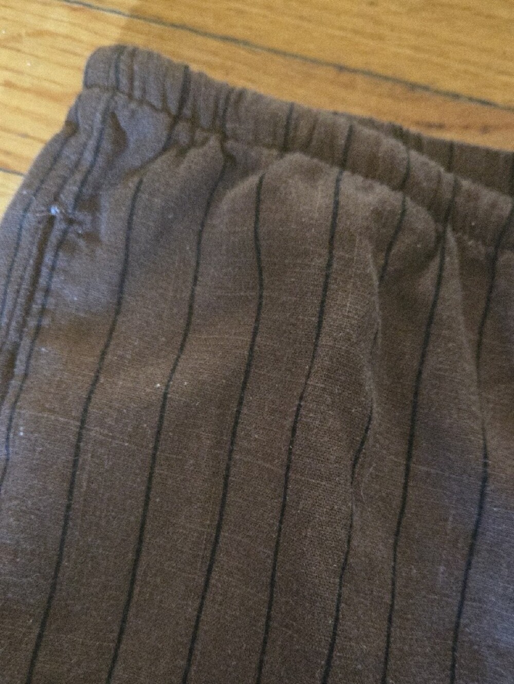 Nwt Sincerely Jules Brown Pinstripe Wide-Leg Pants Size Xl - Picture 2 of 6